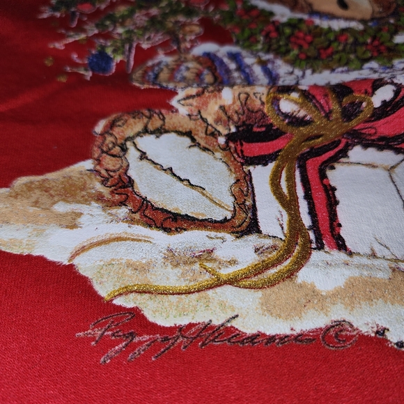 Christmas Bear Vintage Sweatshirt Sz. XL - Picture 4 of 7